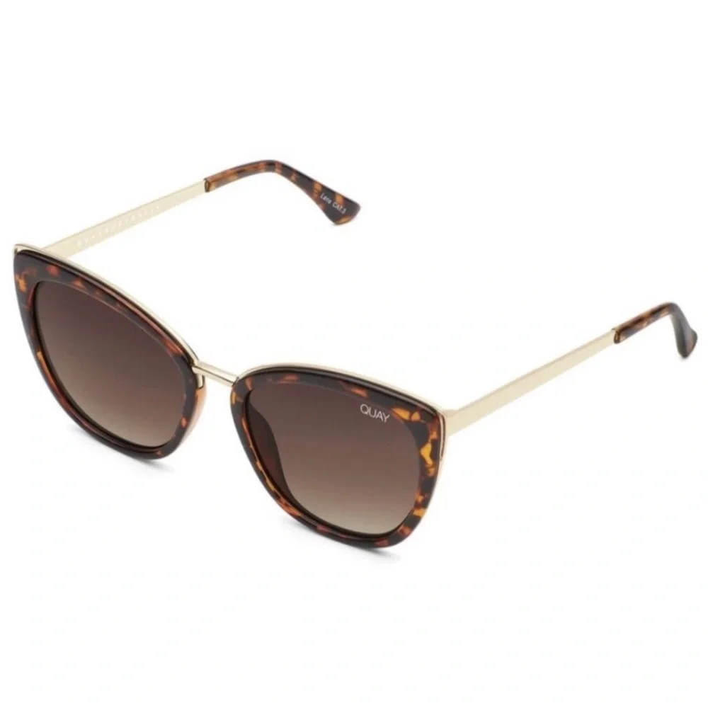 QUAY Honey Sunglasses Tortoise Gold Frame Brown Lens RX Ready Cat Eye NWT